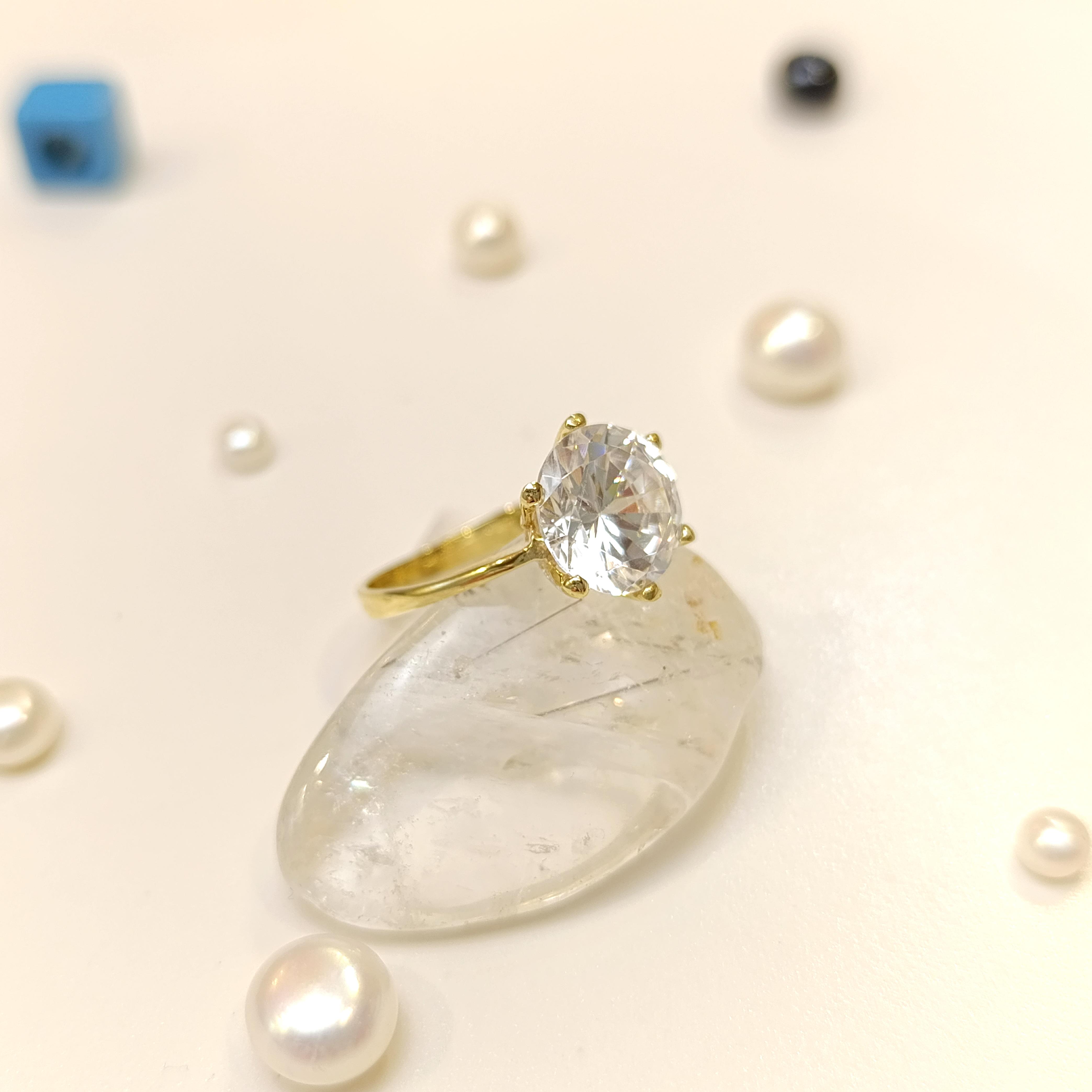 Tek Taş Yüzük 14 Ayar Altın HD VİDEOLU