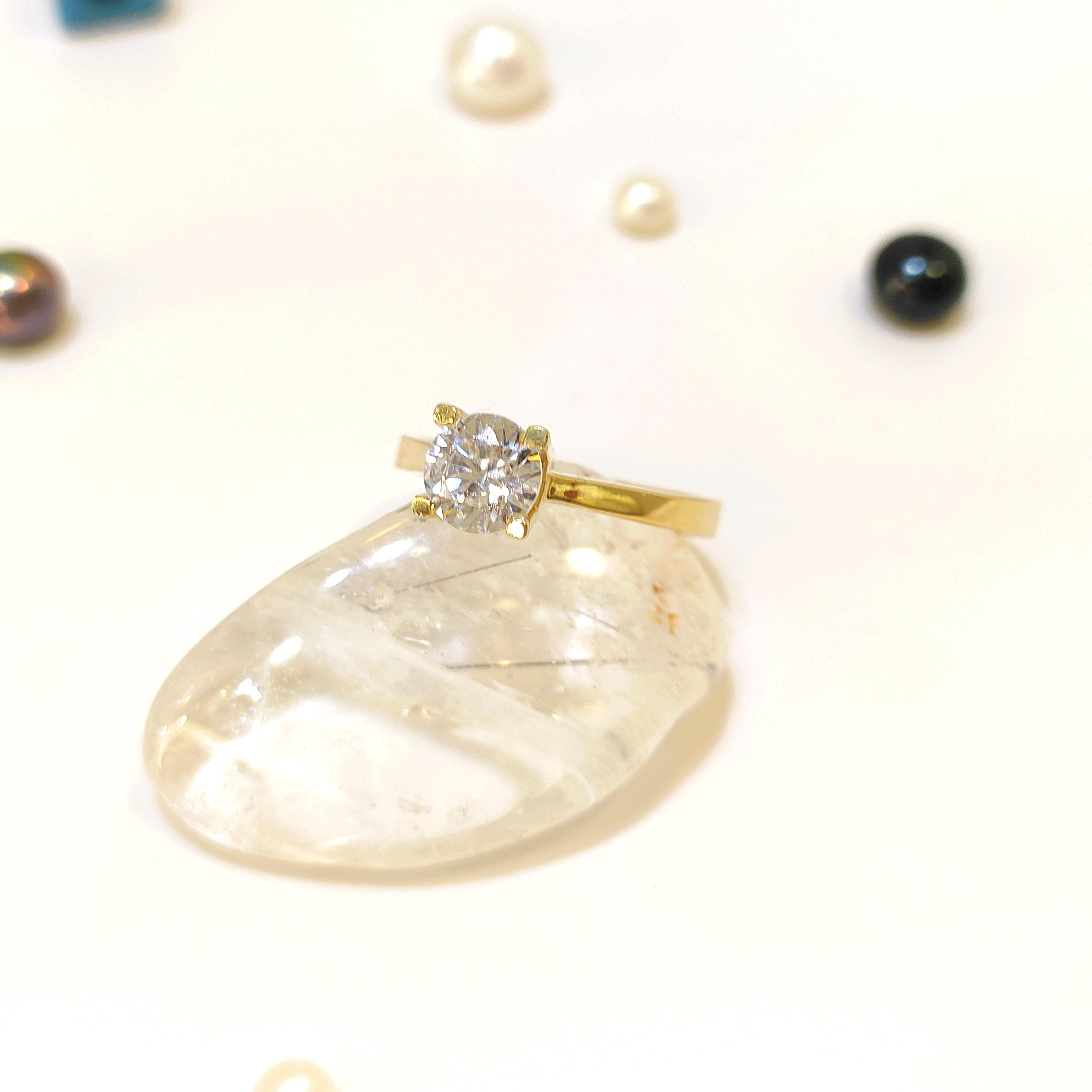 Tek Taş Yüzük 14 Ayar Altın HD VİDEOLU