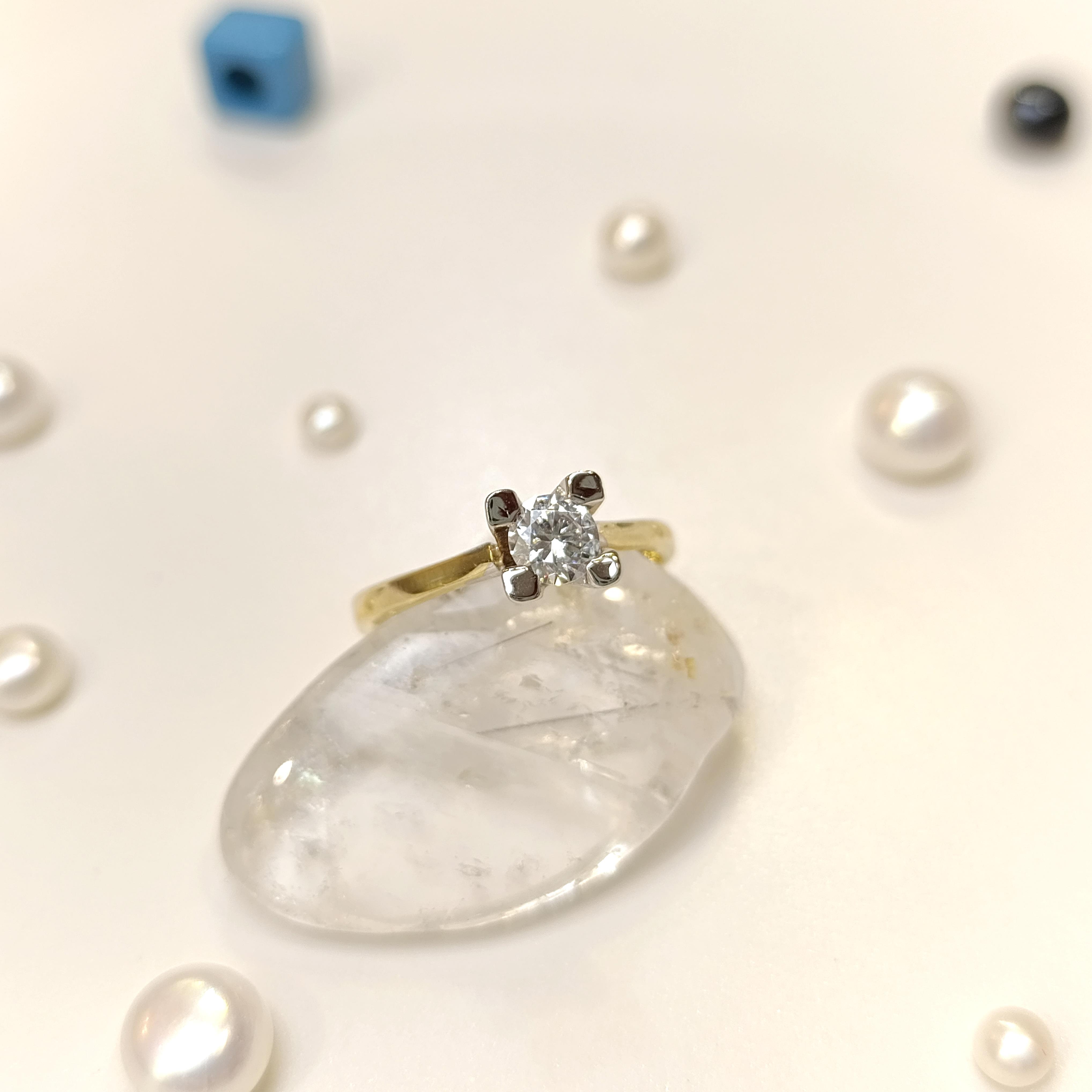 Tek Taş Yüzük 14 Ayar Altın HD VİDEOLU