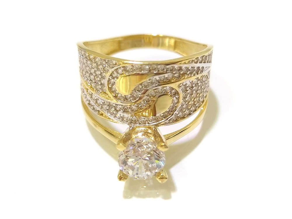 Tektaş Alyans Bitişik Yüzük Sarı 14 Ayar Altın