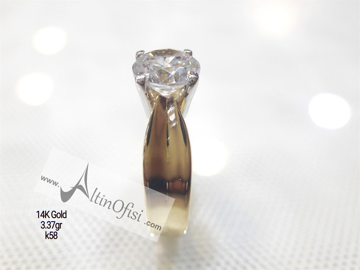 Tektaş Yüzük 14 Ayar Altın