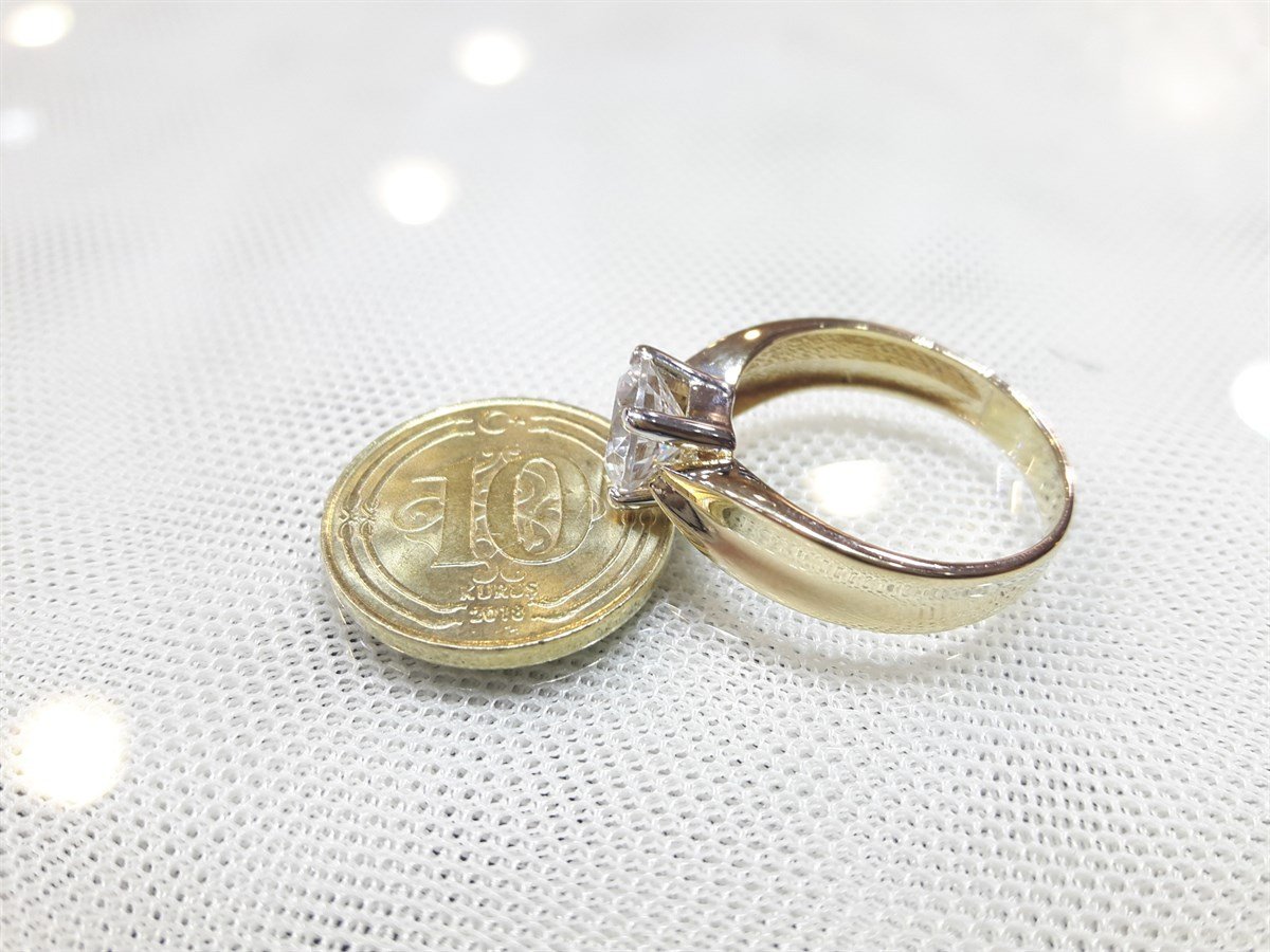 Tektaş Yüzük 14 Ayar Altın