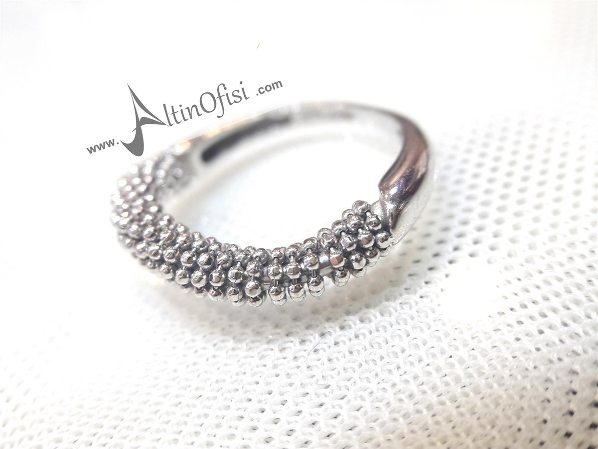 Toplu Zincir Yüzük Beyaz 14 Ayar Altın