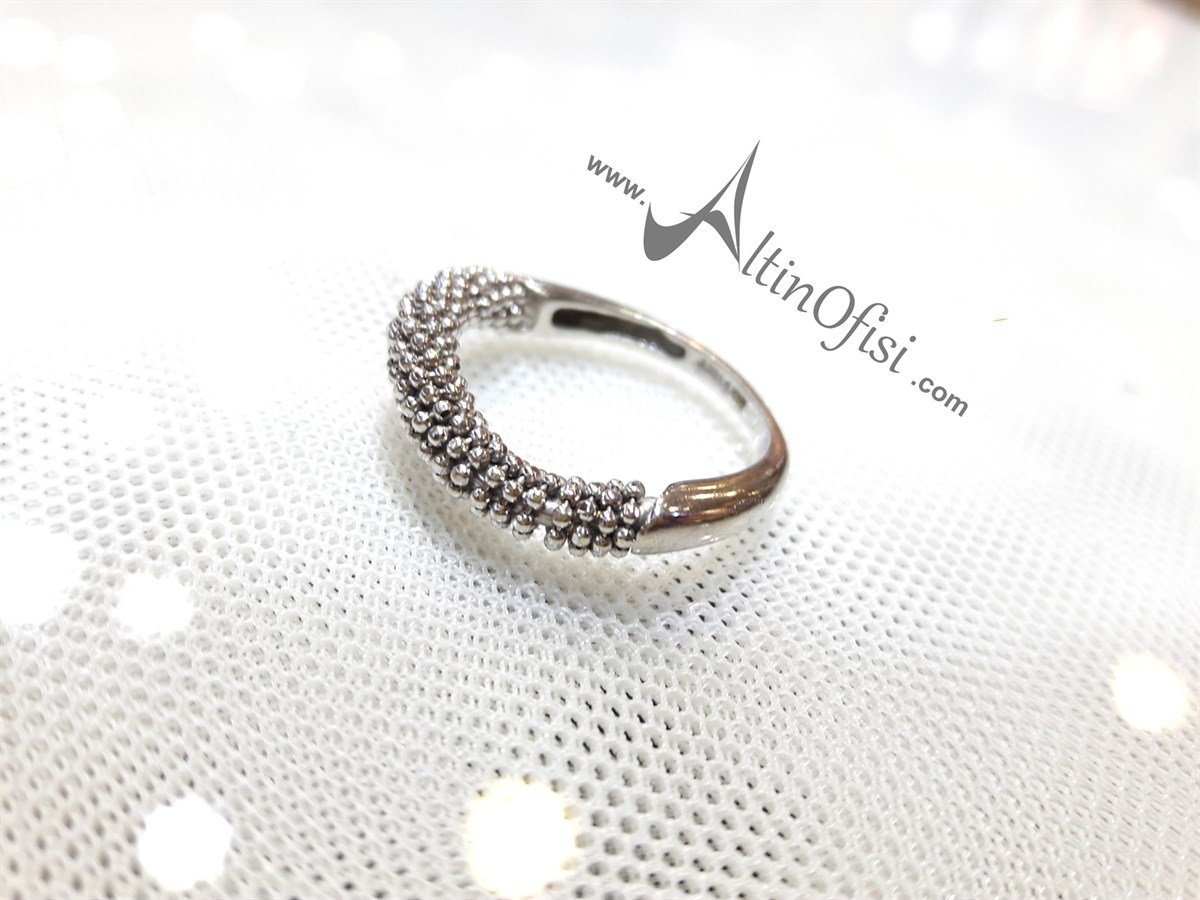 Toplu Zincir Yüzük Beyaz 14 Ayar Altın