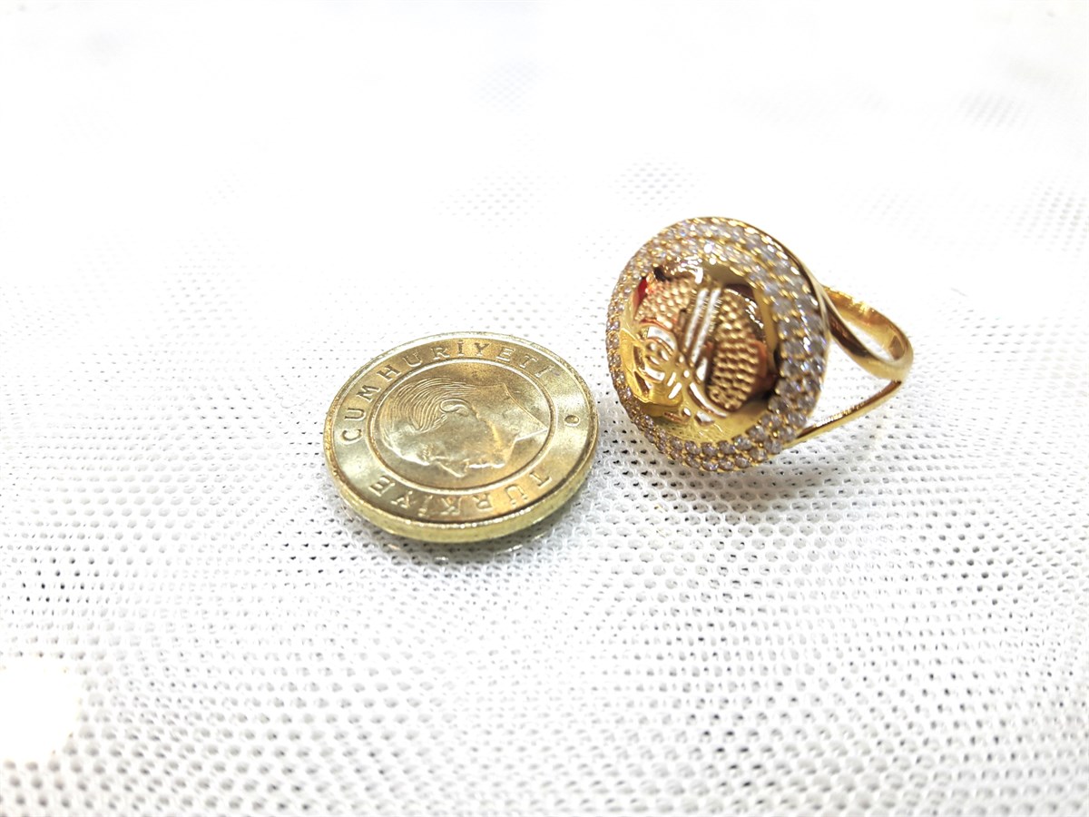 Tuğralı  Yüzük 14 Ayar Altın