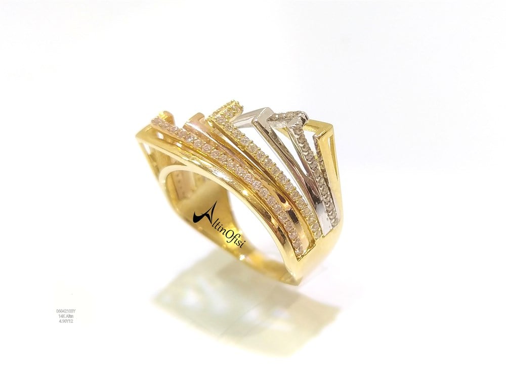 Yedi Sıralı Yüzük 14 Ayar Altın