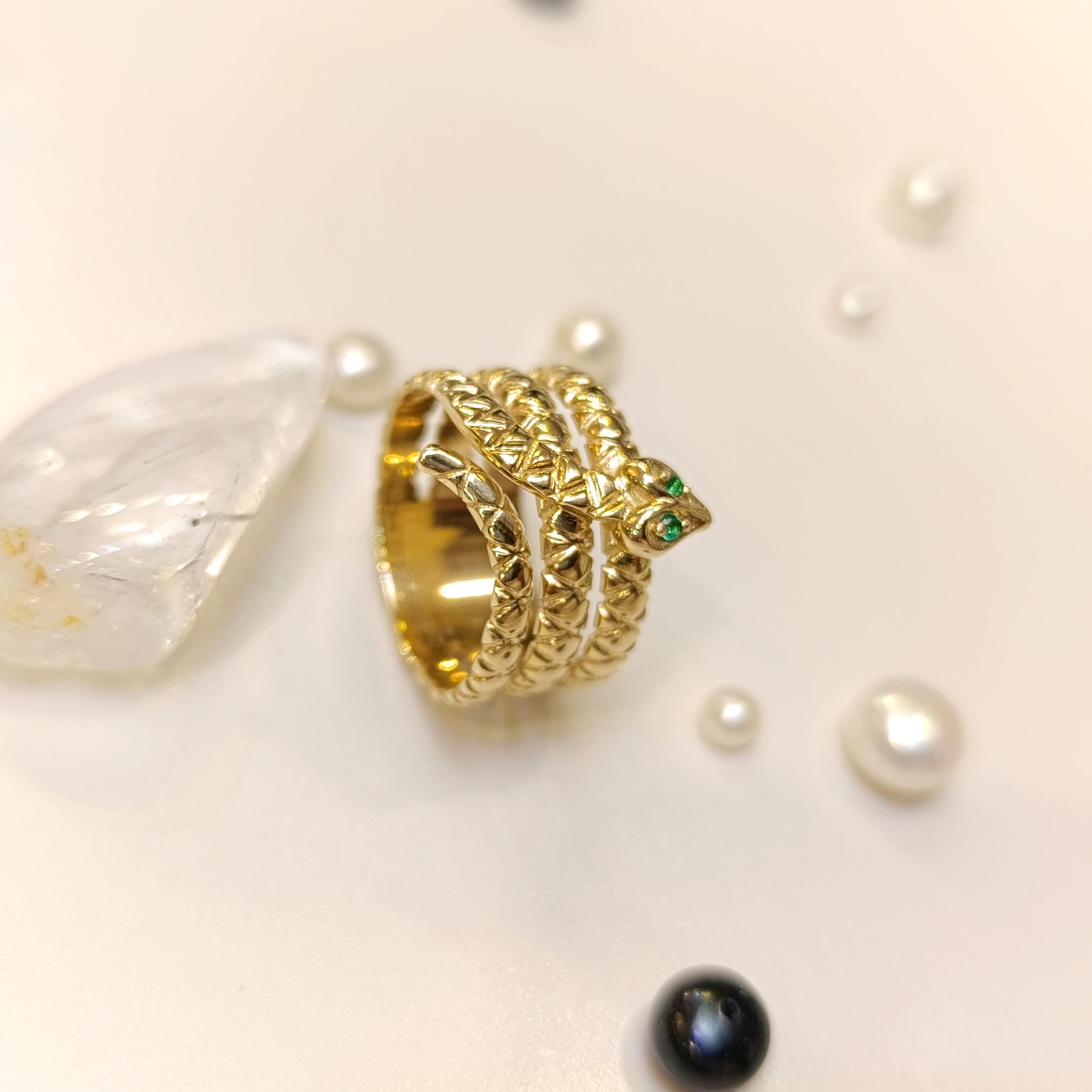 Yılan Yüzük 14 Ayar Altın HD VİDEOLU