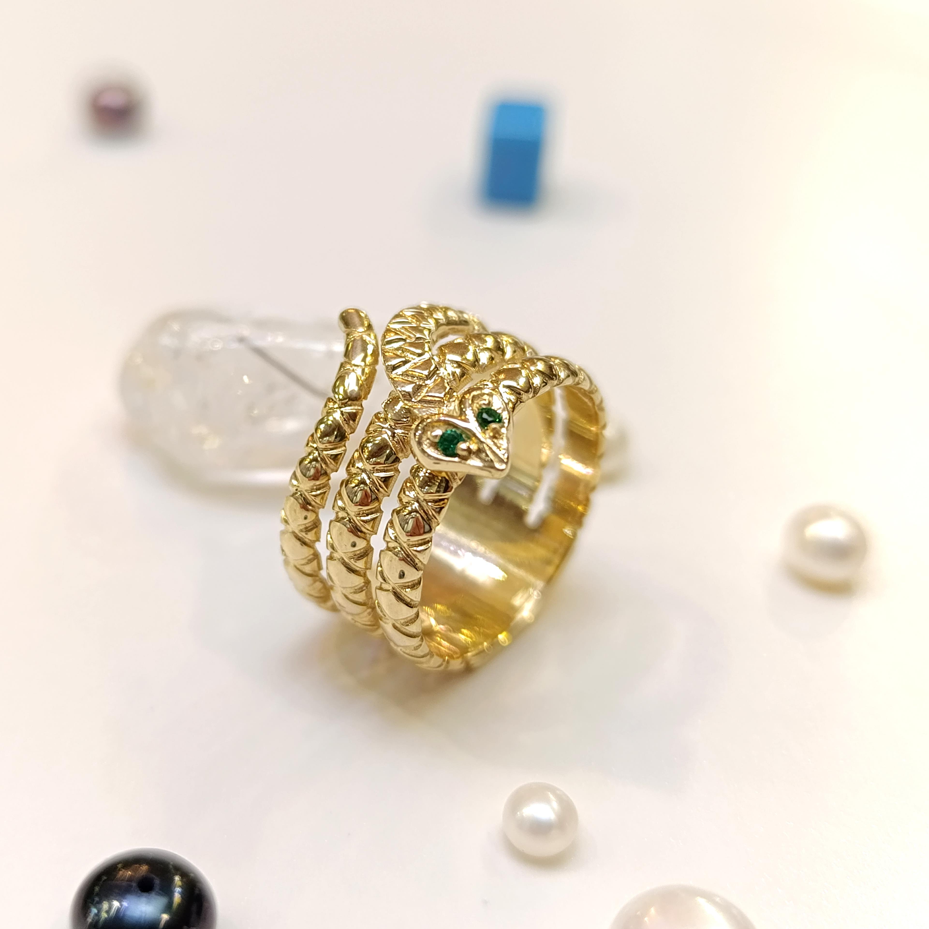 Yılan Yüzük 14 Ayar Altın HD VİDEOLU