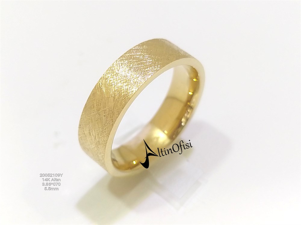 Zımpara Alyans 5,5 mm Genişlik 14 Ayar Altın