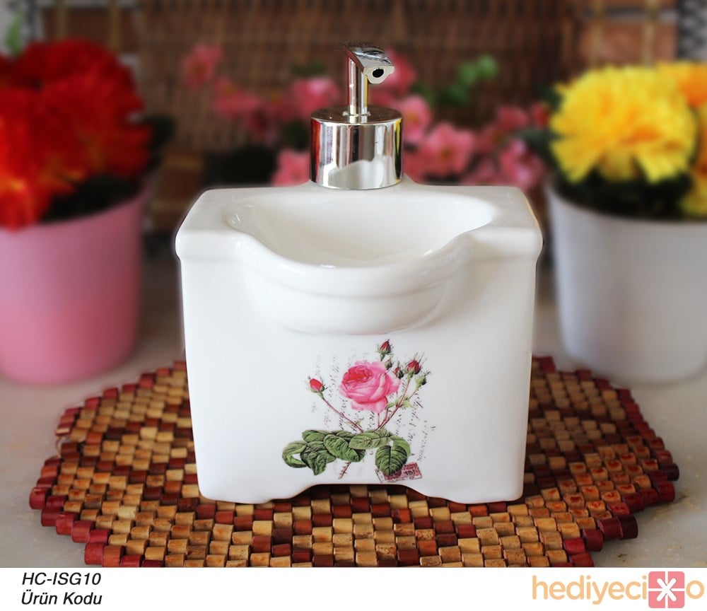 Lavabo Tasarımlı Porselen Sıvı Sabunluk