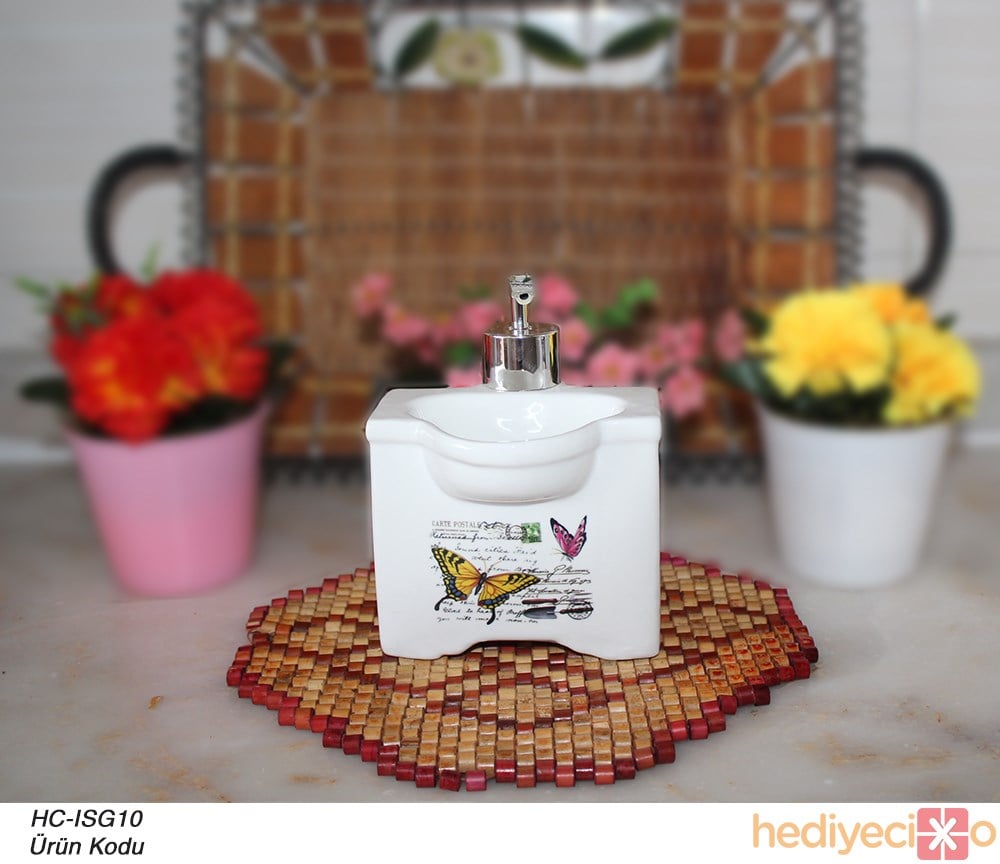 Lavabo Tasarımlı Porselen Sıvı Sabunluk