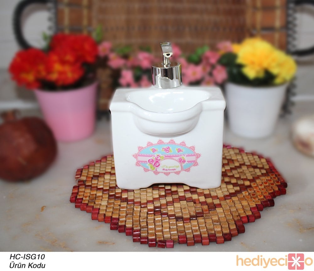 Lavabo Tasarımlı Porselen Sıvı Sabunluk