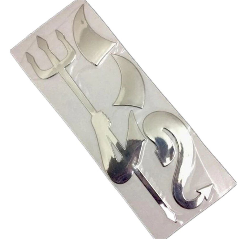 3D Krom Şeytan Logo Model Araba Çıkartması Sticker