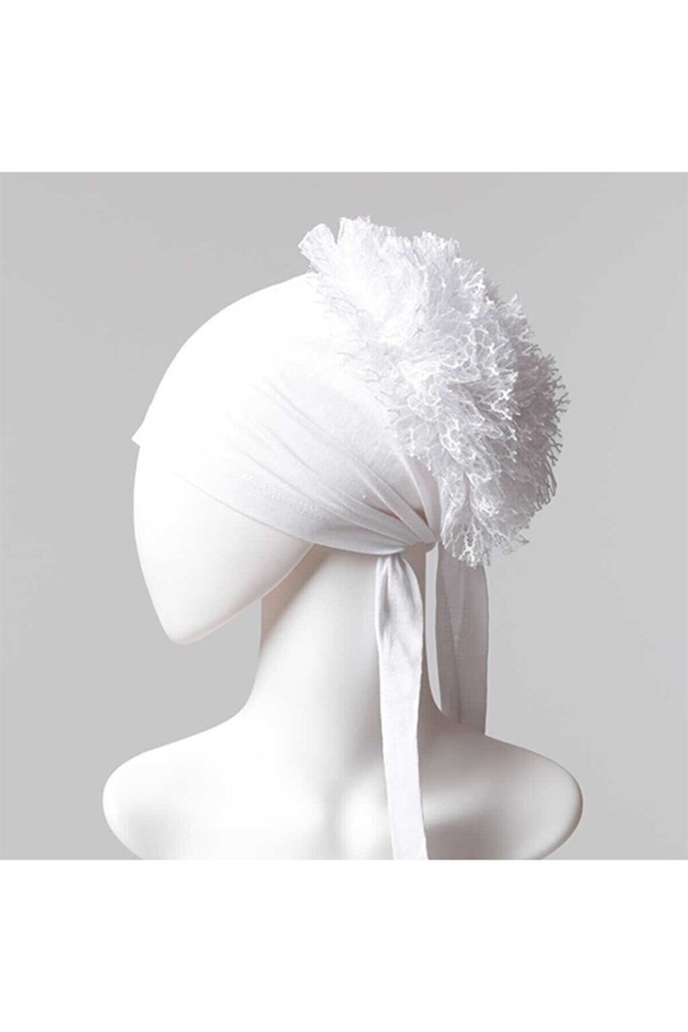 Dantelli Fırfırlı Dikişli Tesettür Bone