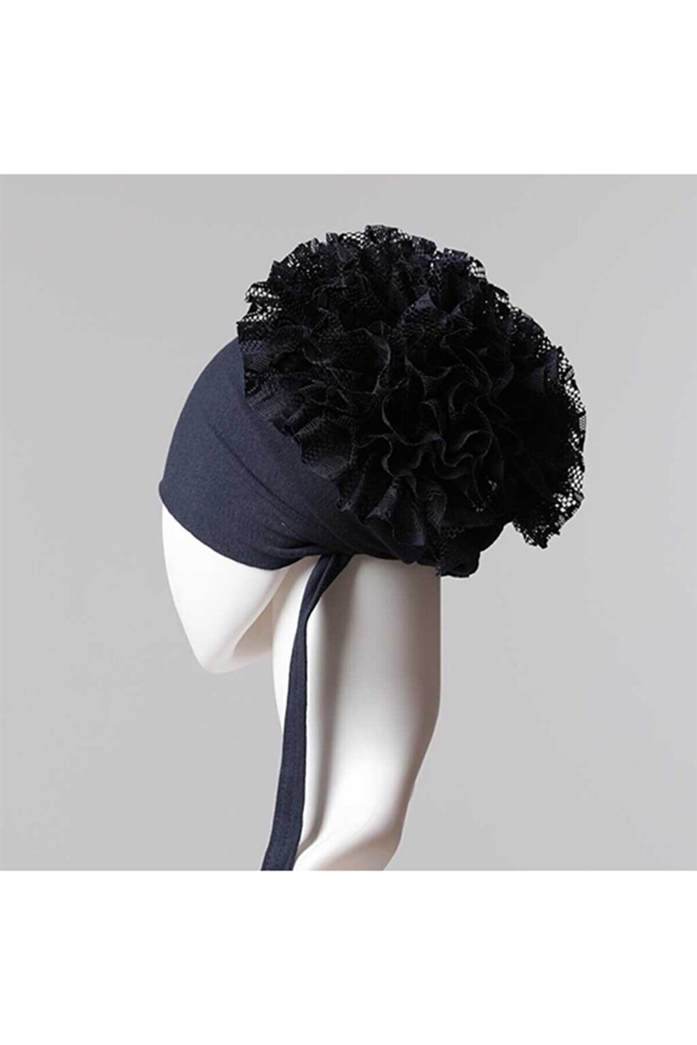 Dantelli Fırfırlı Dikişli Tesettür Bone