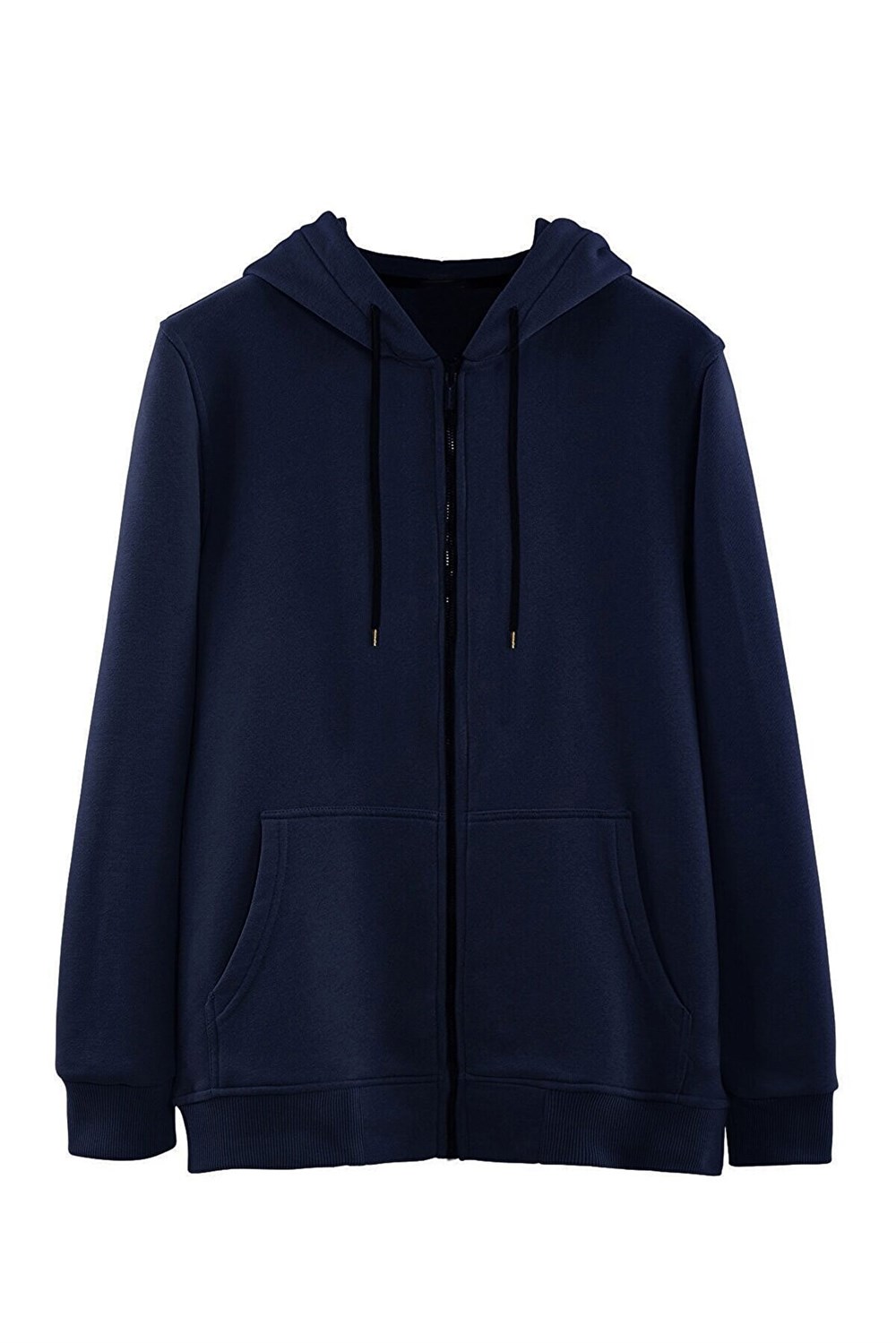 Erkek Fermuarlı Iki Iplik Kapüşonlu Cepli Sweatshirt 