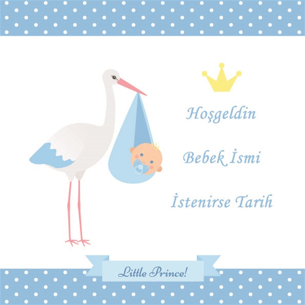 Kişiye Özel Leylek Temalı Erkek Bebek Çikolatası 48li Kutu