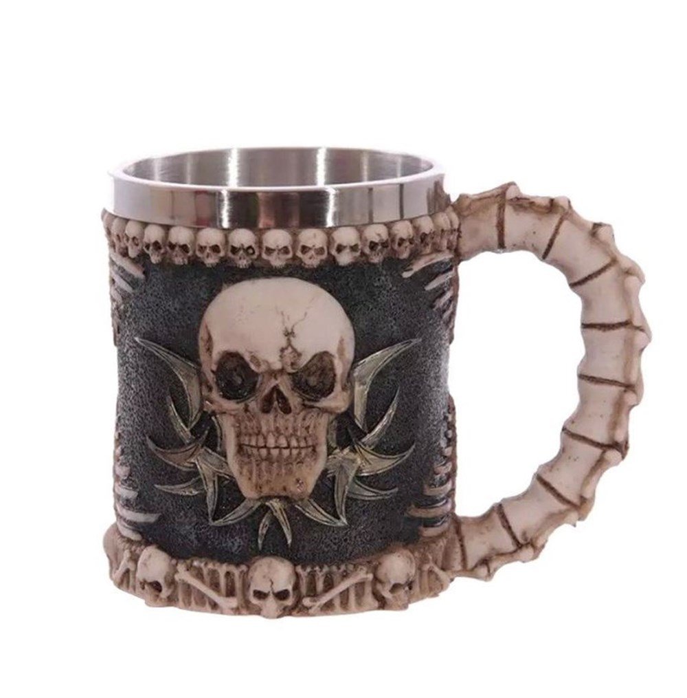 Kurukafa İskelet Tasarımlı Çelik Kupa Bardak