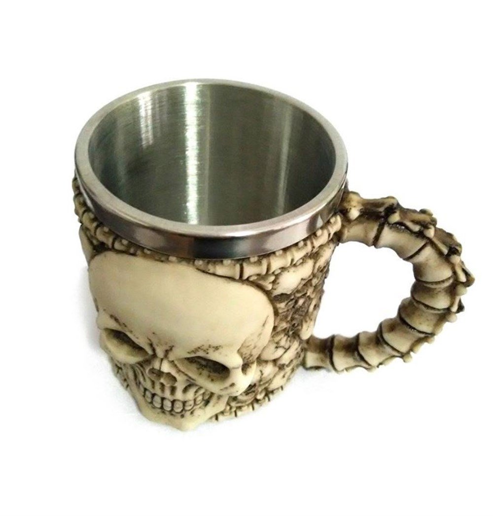 Kurukafa Skull Mug Çelik İskelet Kupa Bardak