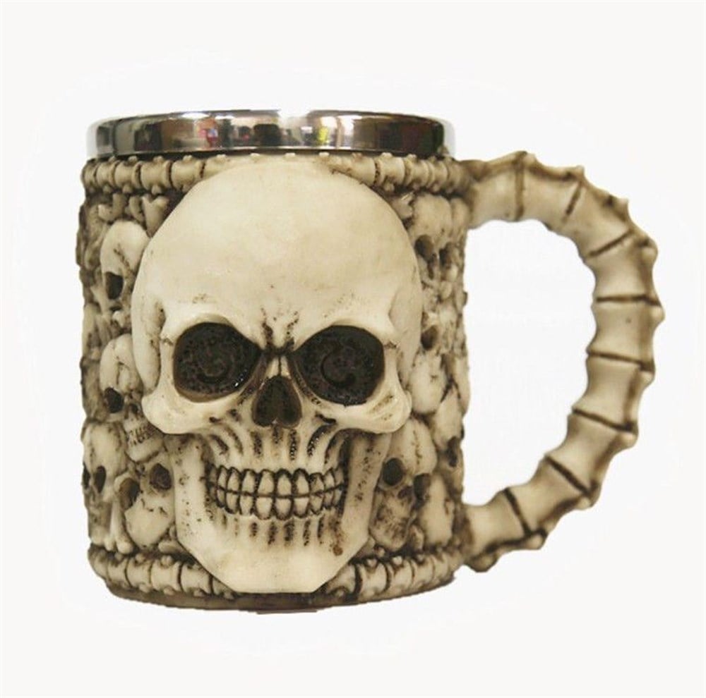 Kurukafa Skull Mug Çelik İskelet Kupa Bardak