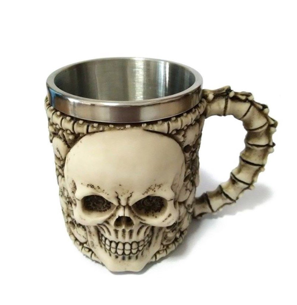 Kurukafa Skull Mug Çelik İskelet Kupa Bardak