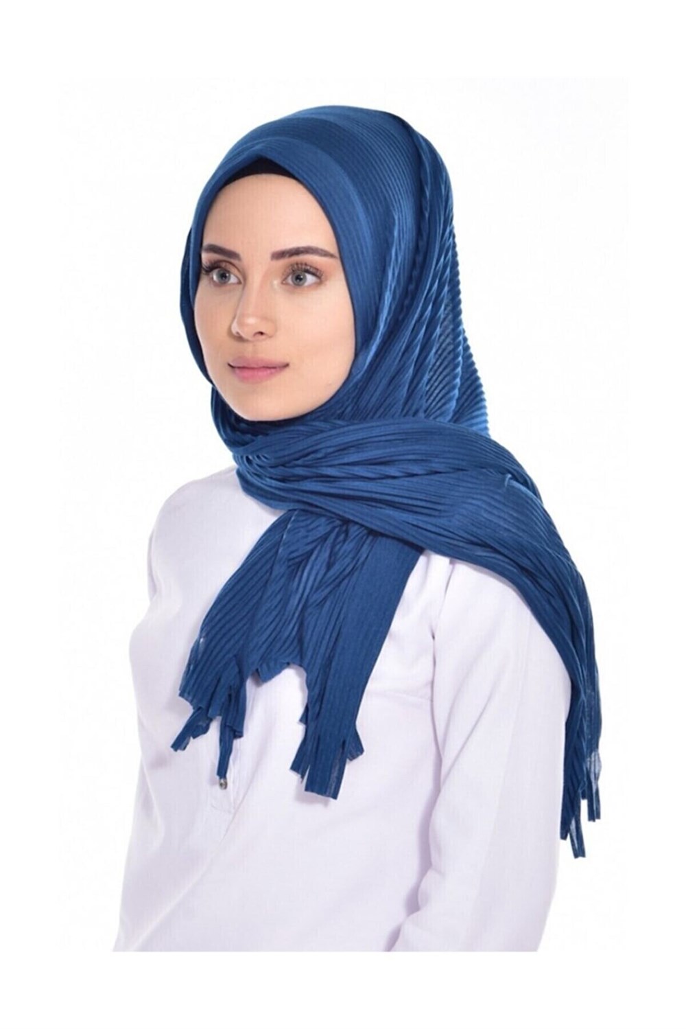 Pliseli Pratik Penye Hazır Şal Pratik Şal