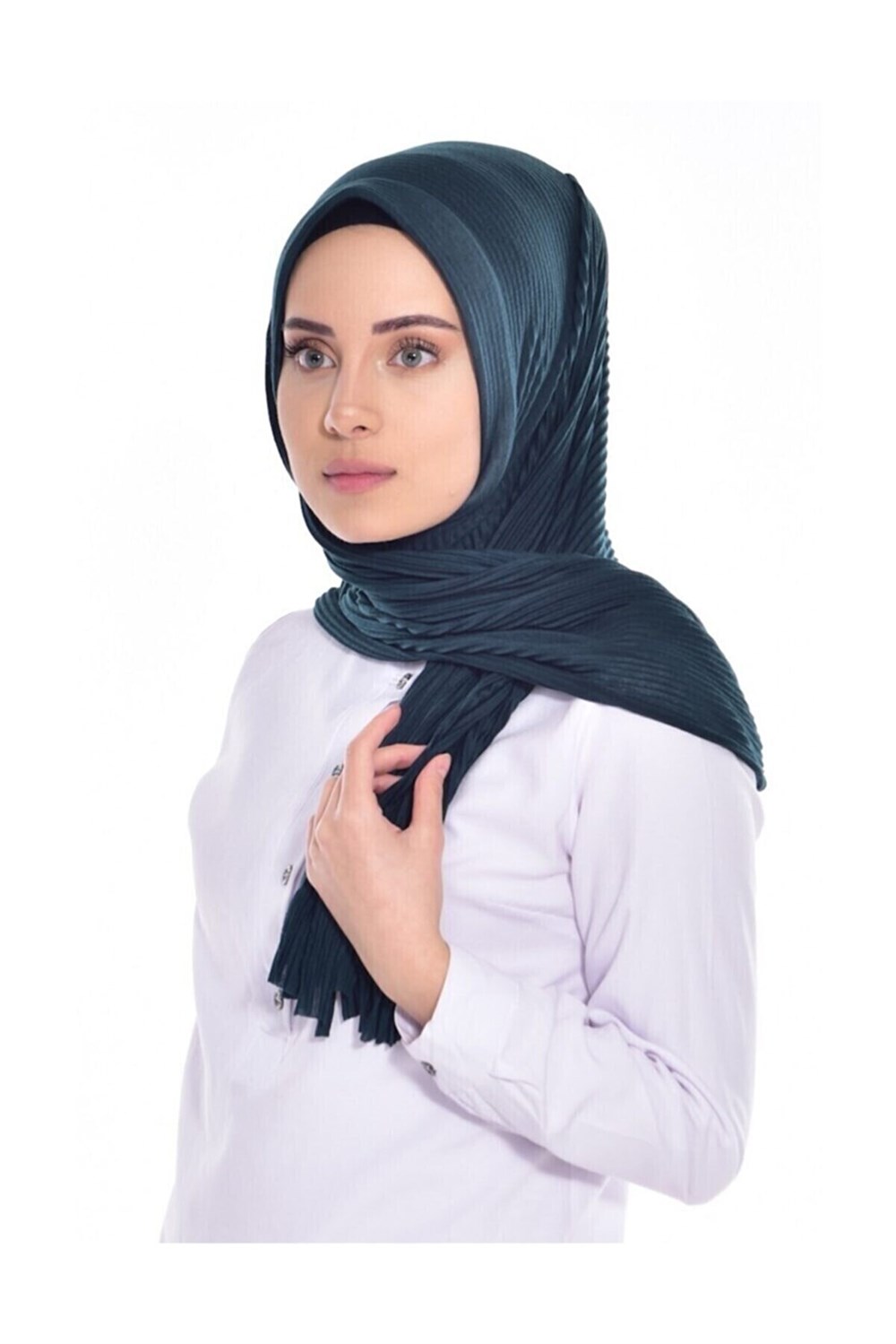 Pliseli Pratik Penye Hazır Şal Pratik Şal