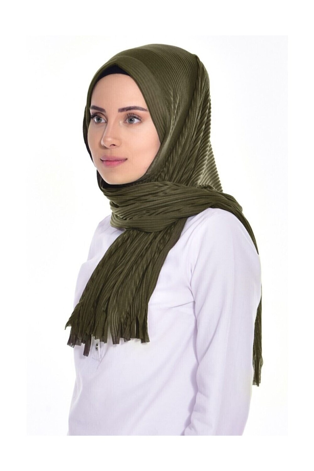 Pliseli Pratik Penye Hazır Şal Pratik Şal