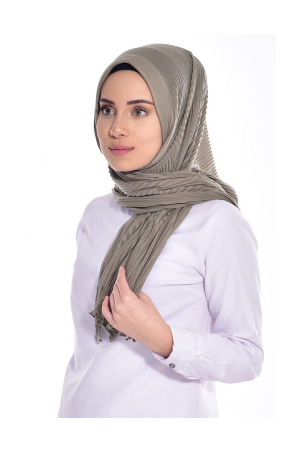 Pliseli Pratik Penye Hazır Şal Pratik Şal