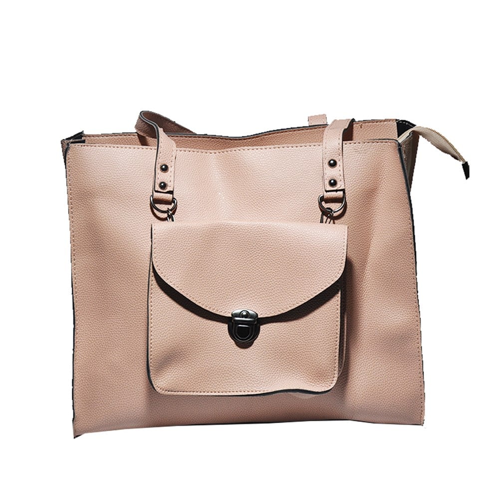 Pudra Renk Cüzdanlı Kadın Omuz Çantası