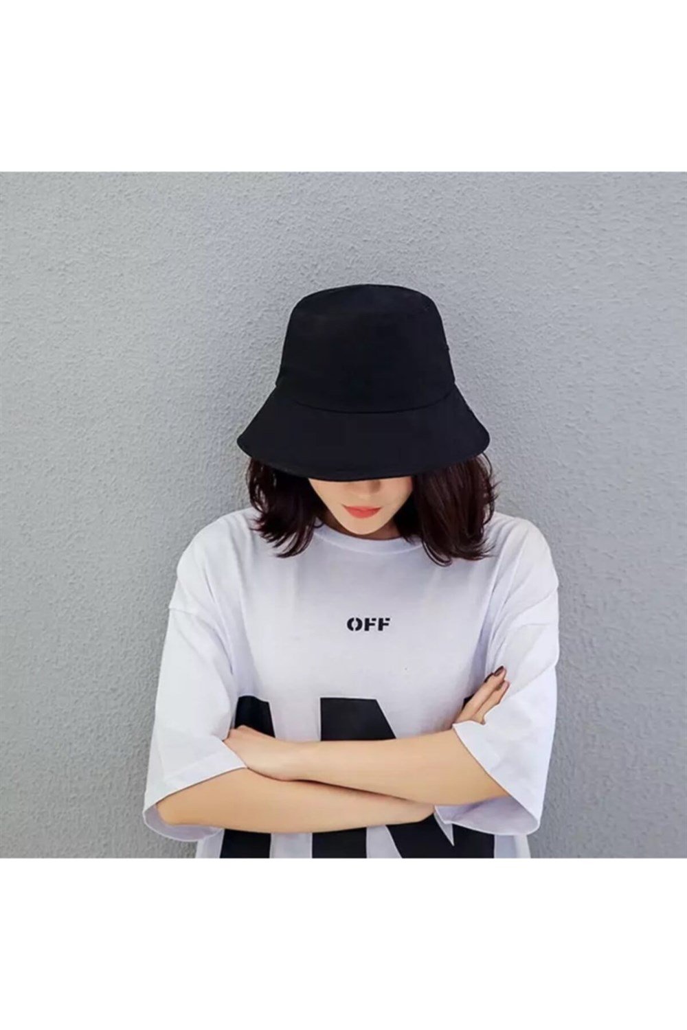 Siyah Kova Şapka Balıkçı Şapka Bucket Hat