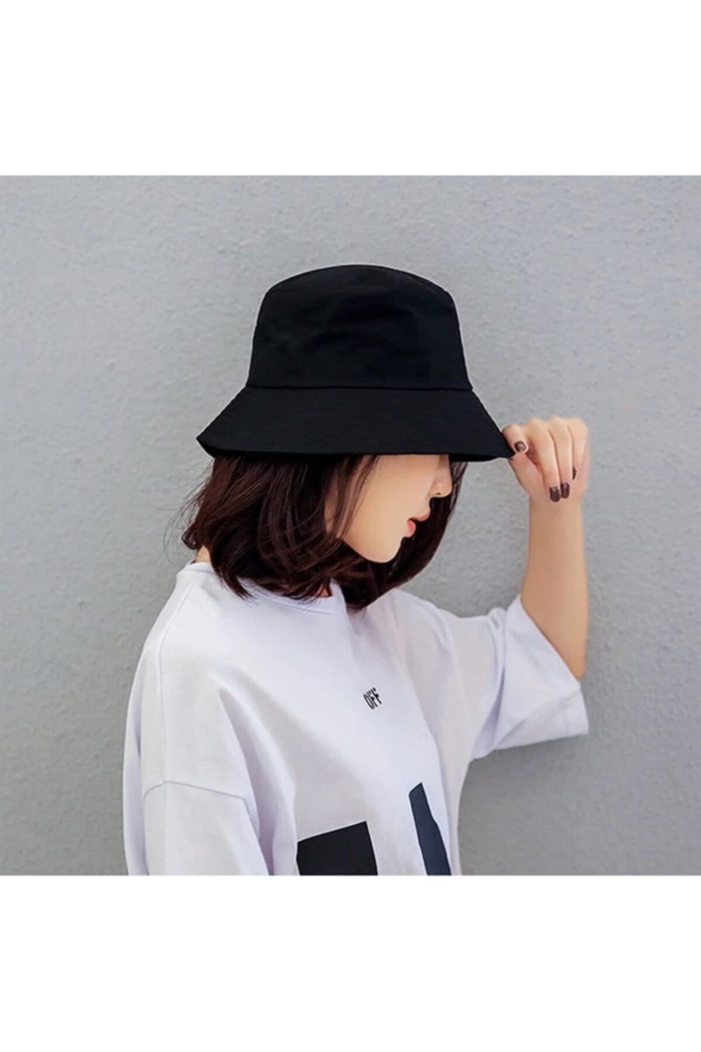 Siyah Kova Şapka Balıkçı Şapka Bucket Hat