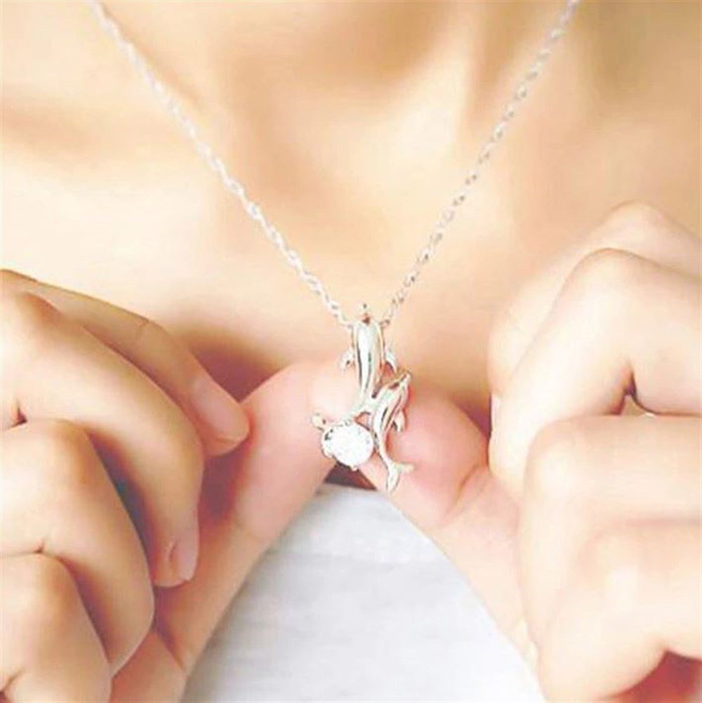 Taşlı İkili Yunus Kolye