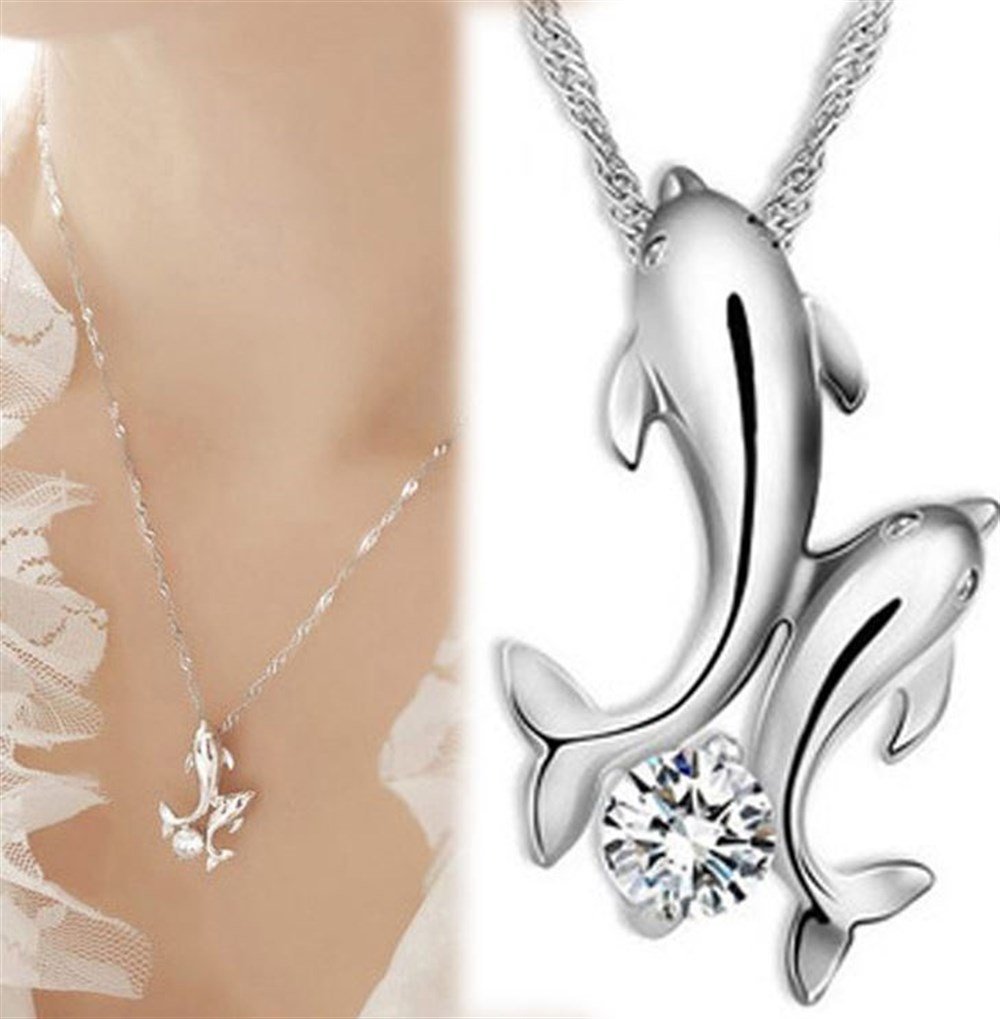 Taşlı İkili Yunus Kolye