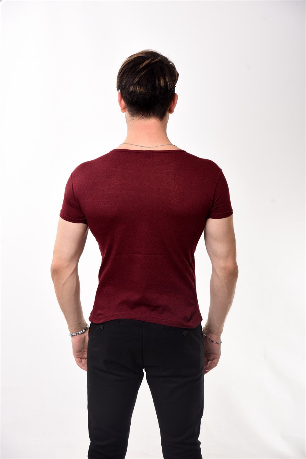 Toptan Min 4 Adet Erkek Slim Fit Basic Bisiklet Yaka Kısa Kollu T-shirt Tişört