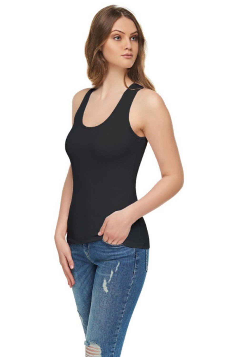 Tutku Elit Kadın Modal Elastan Likralı Pamuklu Geniş Askılı Atlet 12'li Paket