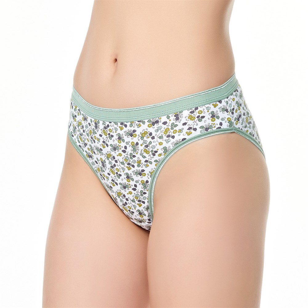 Tutku Kadın Elastan Likralı Çiçek Bikini Külot 3'lü Paket