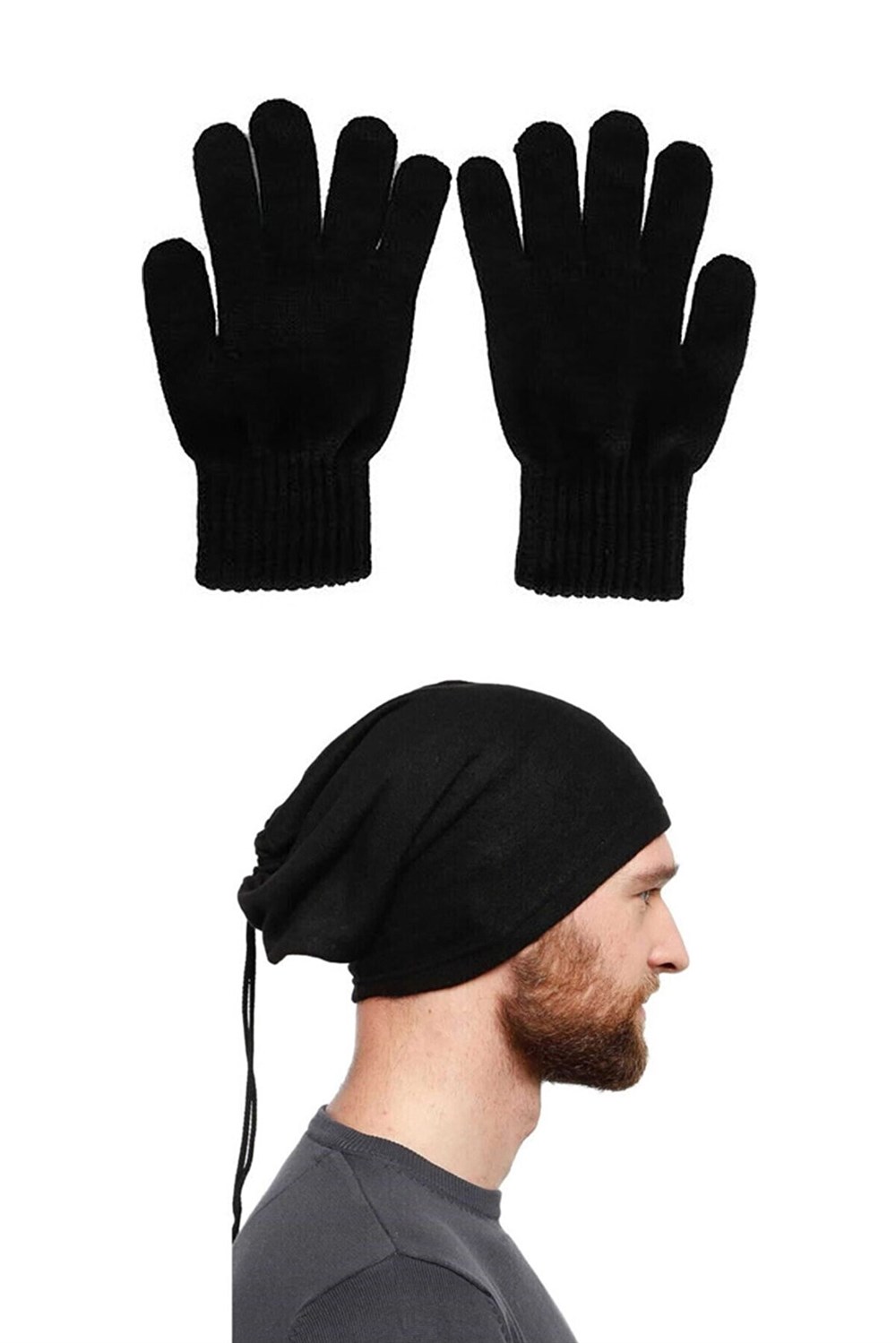 Unisex Yün Eldiven Polar Bere Boyunluk Set 