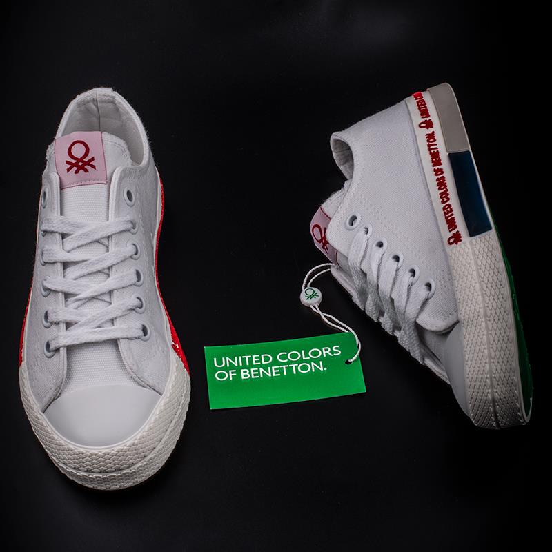 BenettonBenetton Beyaz Kadın Keten Spor Ayakkabı BN 70017