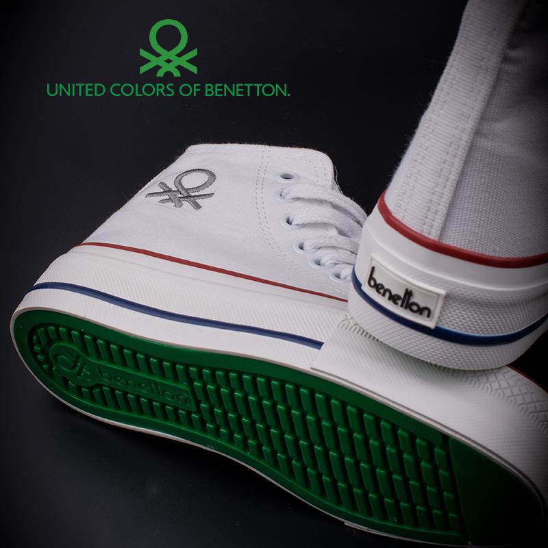 BenettonBenetton Beyaz Kalın Taban Kadın Uzun Keten Spor Ayakkabı BN30939