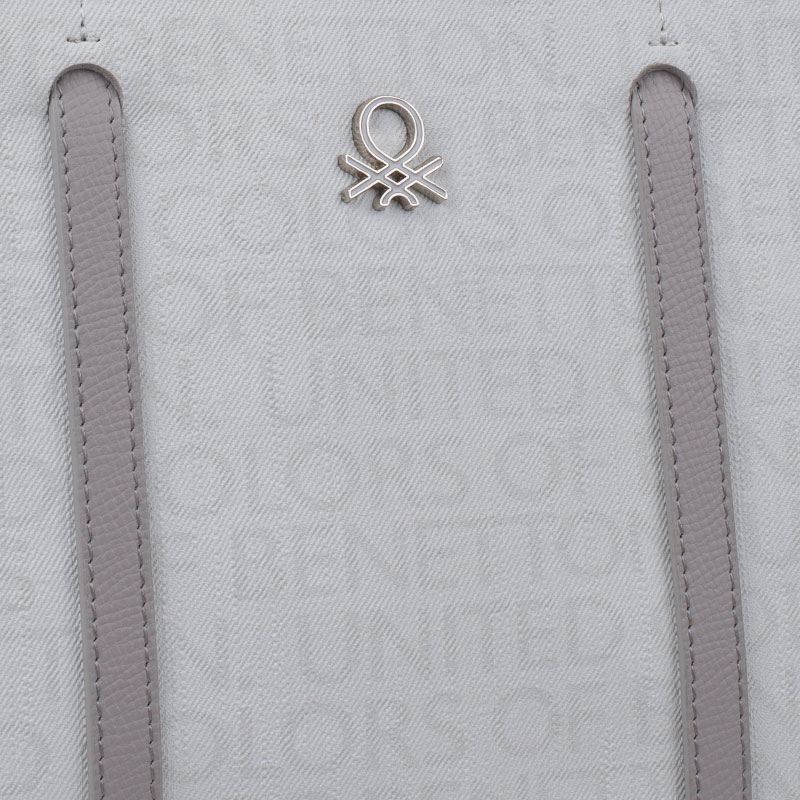 Benetton Beyaz Monogram Eskitme Kadın Kol Çantası BNT 1604