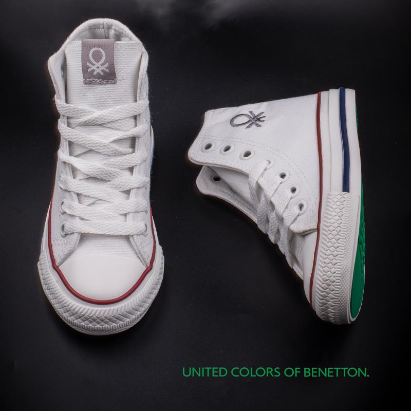 BenettonBenetton Beyaz Unisex Çocuk Boğazlı Keten Spor BN 30686