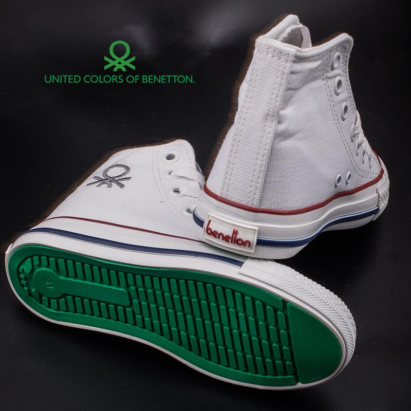 BenettonBenetton Beyaz Unisex Çocuk Boğazlı Keten Spor BN 30686