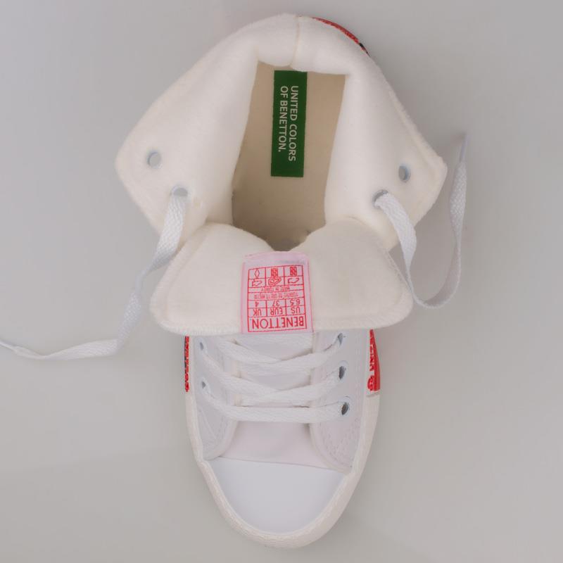 BenettonBenetton Beyaz Unisex Uzun Suni Deri Mevsimlik Spor