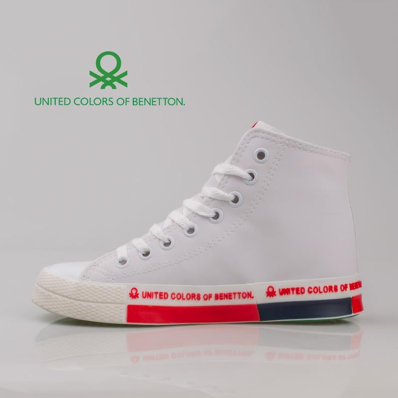 BenettonBenetton Beyaz Unisex Uzun Suni Deri Mevsimlik Spor