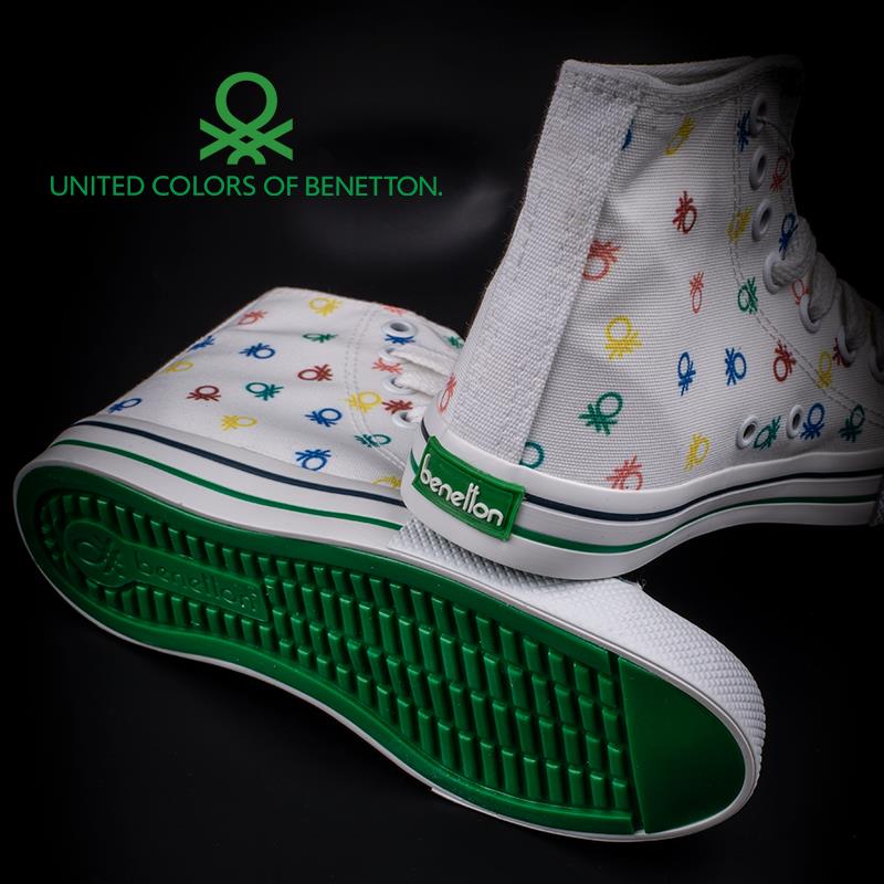 BenettonBenetton Beyaz Uzun Logolu Kadın Keten Spor Ayakkabı BN 30185