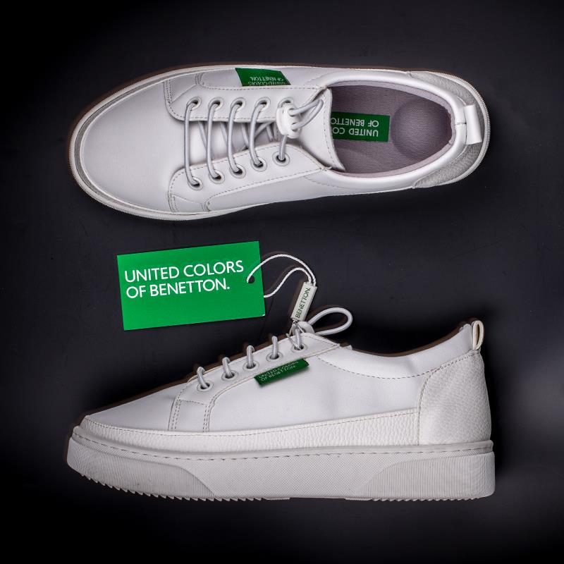 BenettonBenetton Beyaz Yumuşak Deri Kadın Sneaker BN 30366