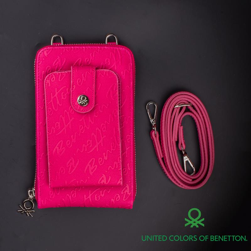 BenettonBenetton Fuşya Graffiti Kadın Askılı Kullanımlık Cüzdan BNT 991