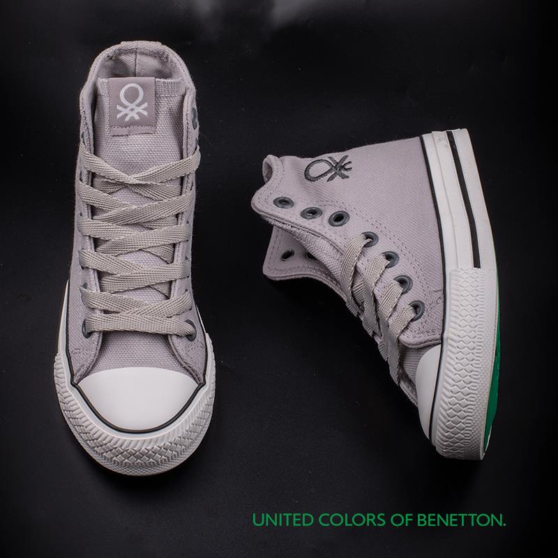 BenettonBenetton Gri Unisex Çocuk Boğazlı Keten Spor BN 30686