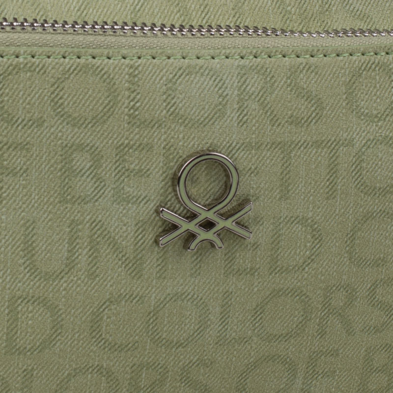 Benetton Haki Monogram Eskitme Kadın Çapraz Çanta BNT 1292